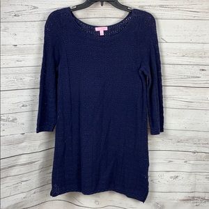 LILLY PULITZER Navy Open Knit Sweater Top